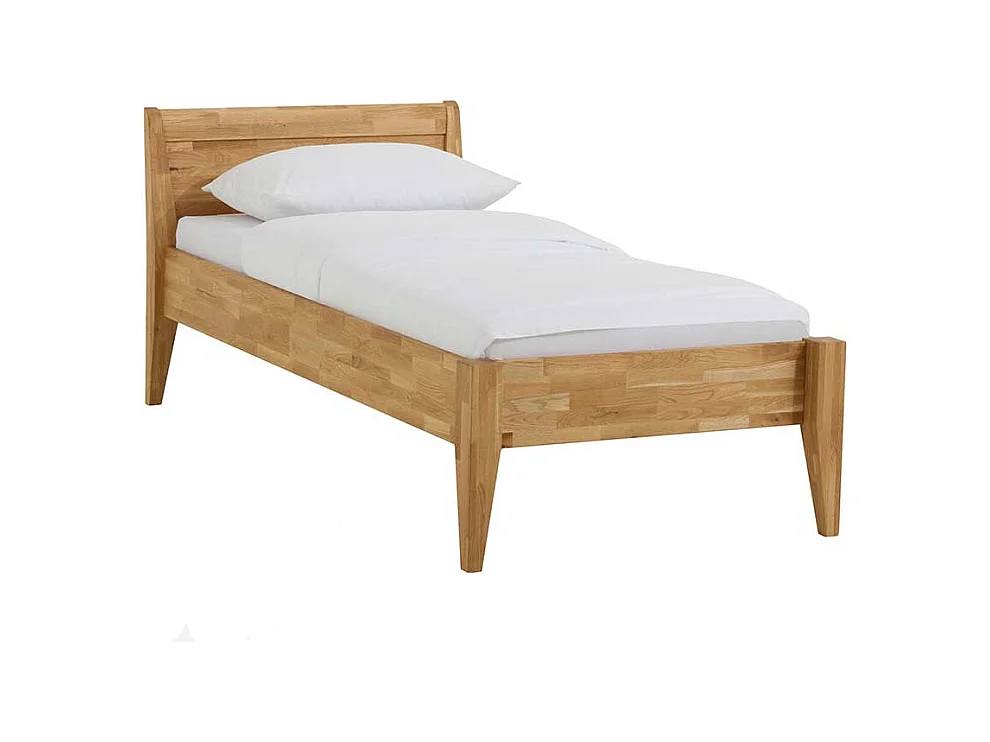 Singlebett aus Wildeiche Massivholz Komforthöhe