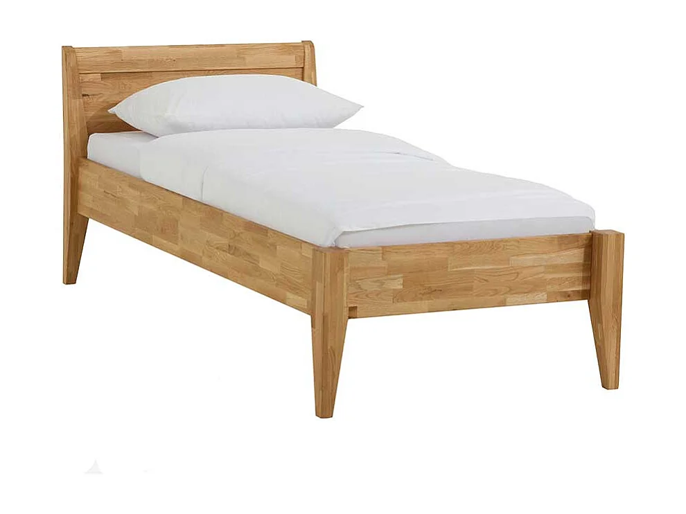 Singlebett aus Wildeiche Massivholz Komforthöhe