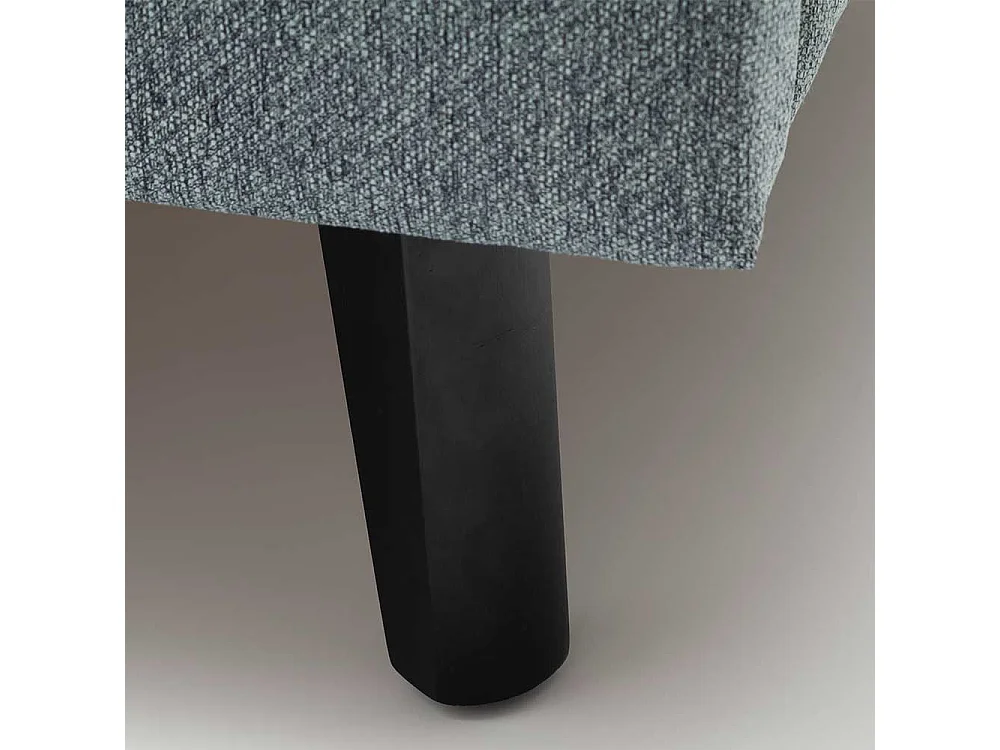 Polsterbettgestell in Blaugrau Vierfußgestell aus Holz