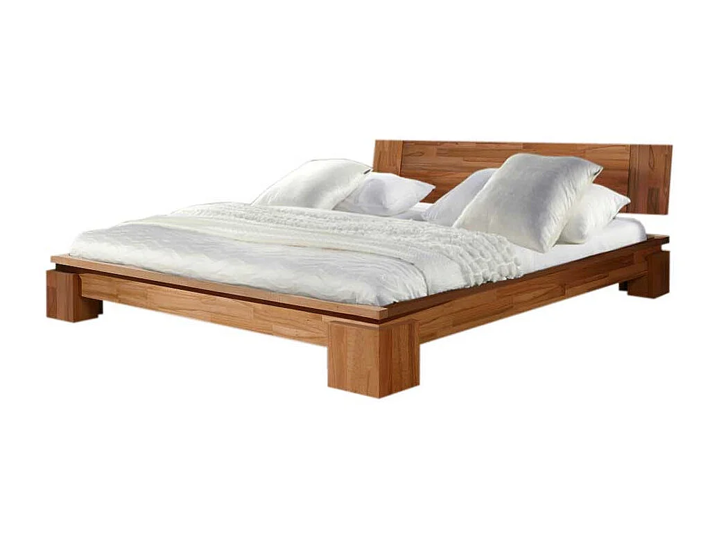 Futonbett aus Kernbuche Massivholz mit Kopfteil