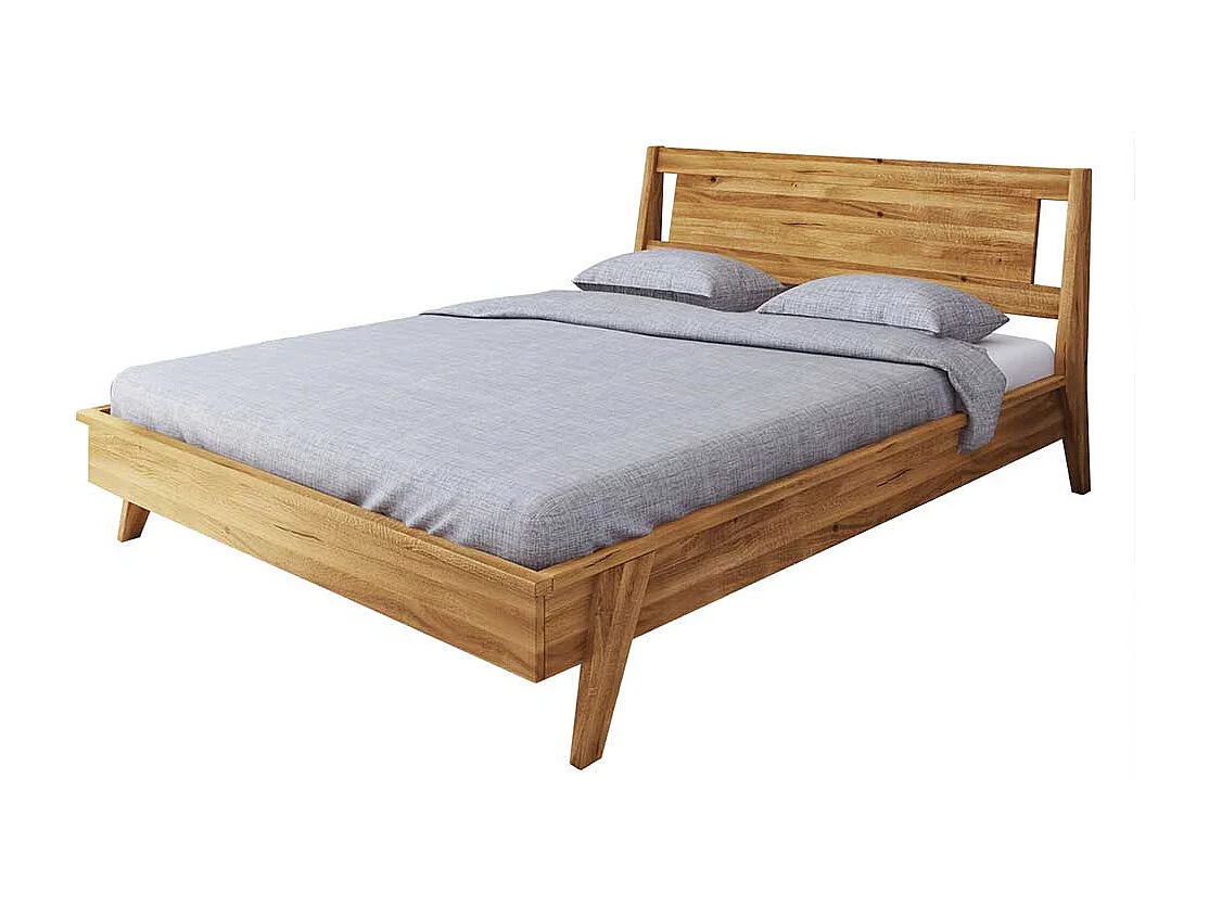 Futonbett aus Wildeiche Massivholz Retro Design