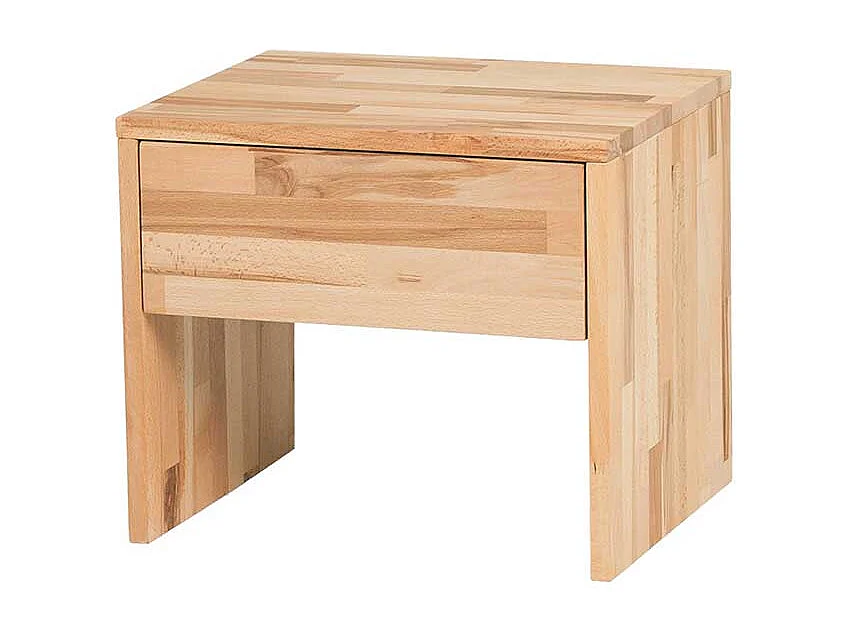 Doppelbett mit Polster in Dunkelbraun Kernbuche Massivholz (dreiteilig)