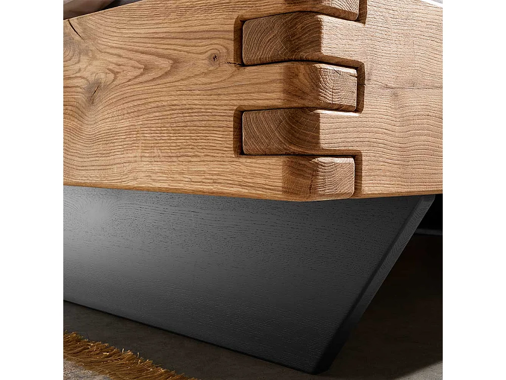 Naturholzbetten Doppelbetten in Wildeichefarben und Anthrazit