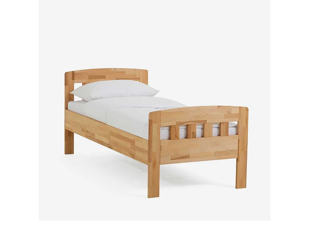 Komfortbett aus Kernbuche Massivholz mit Nachttisch (zweiteilig)