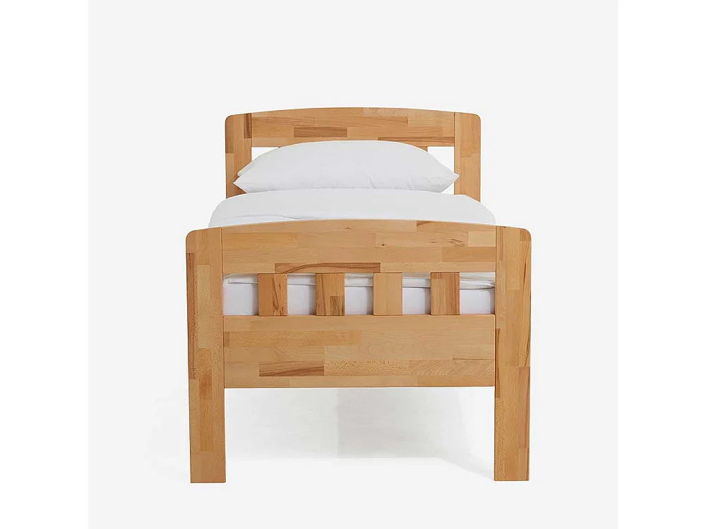 Komfortbett aus Kernbuche Massivholz mit Nachttisch (zweiteilig)