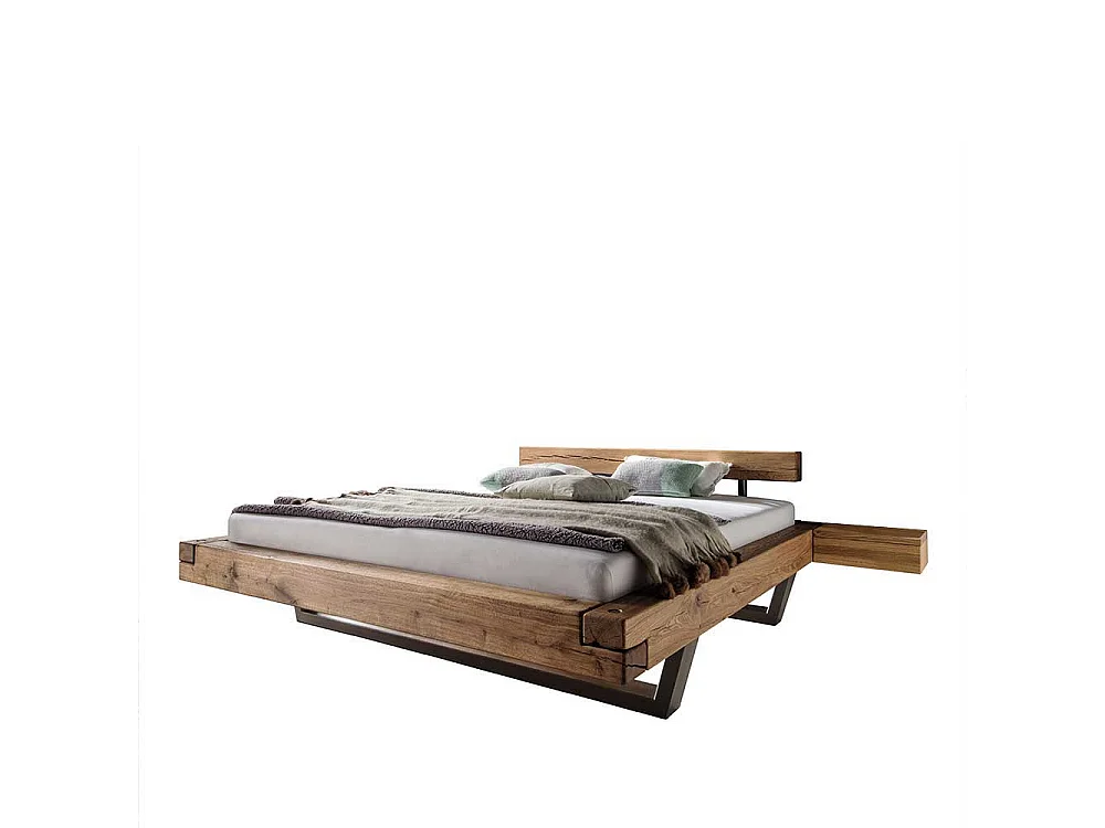 Massiv Balkenbett aus Wildeiche geölt kaufen (dreiteilig)