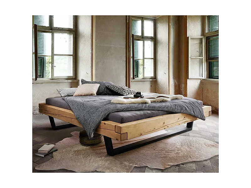 Massivholz Bettgestell ohne Kopfteil Bügelgestell