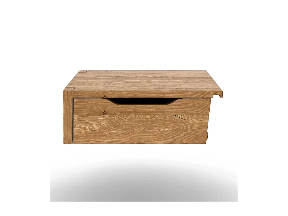Bett in Wildeichefarben Vierfußgestell aus Holz