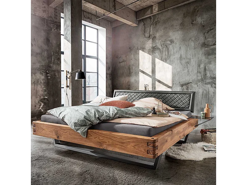 Bettgestell Doppelbettgestell aus Massivholz mit Bügelgestell