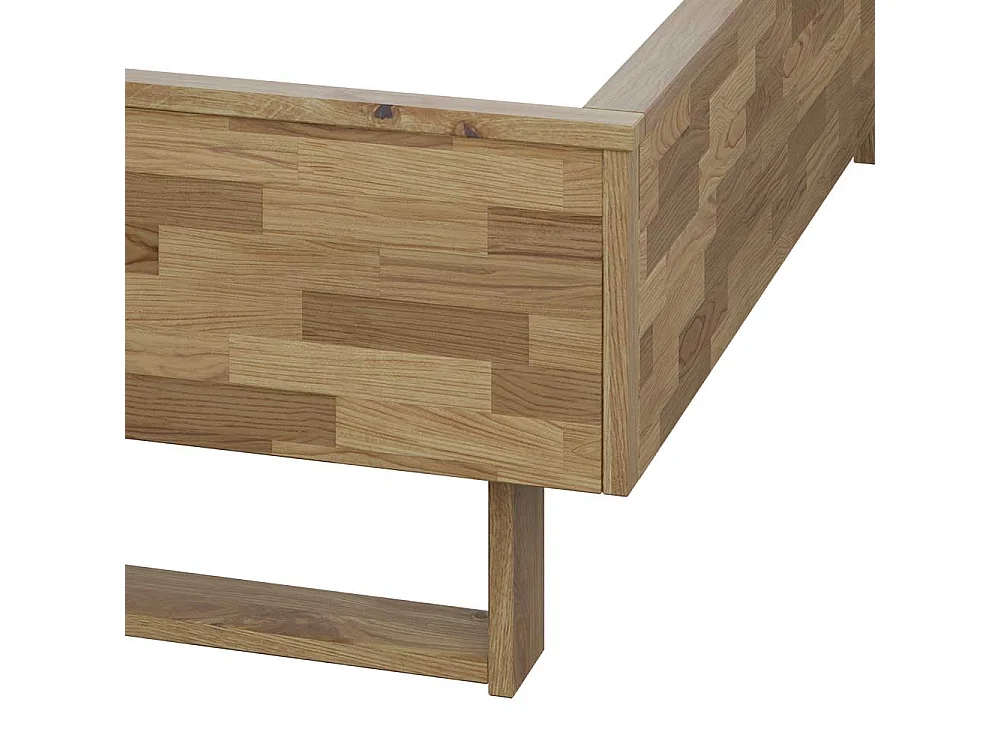 Massivholz Bett aus Eiche geölt Bügelgestell