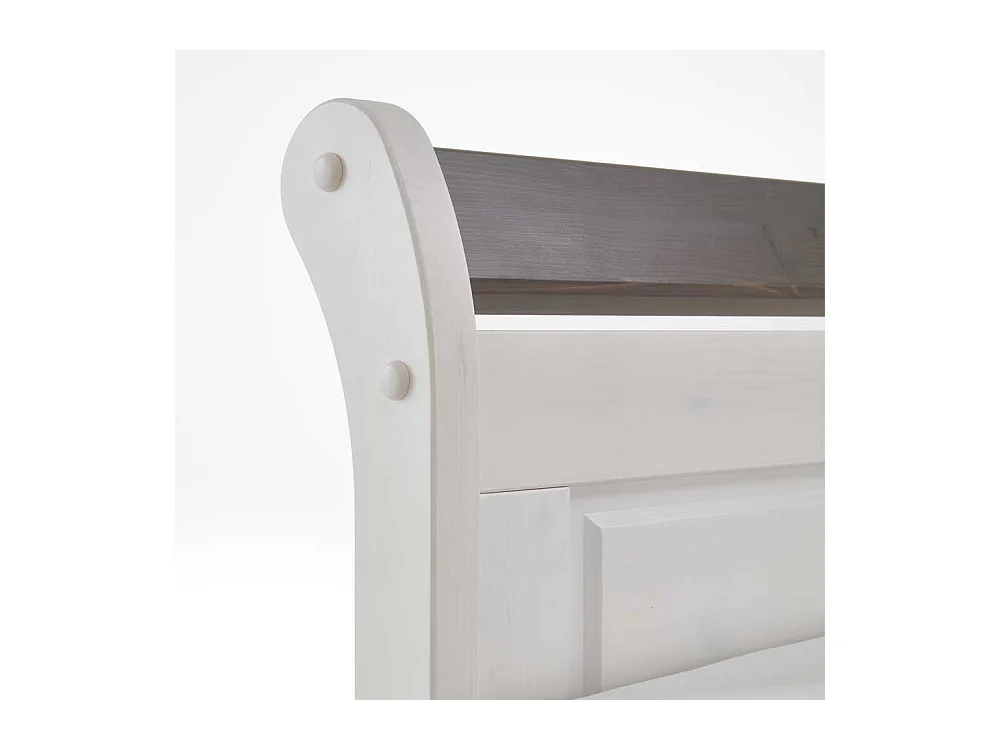 Holzbett in Weiß Grau Landhaus