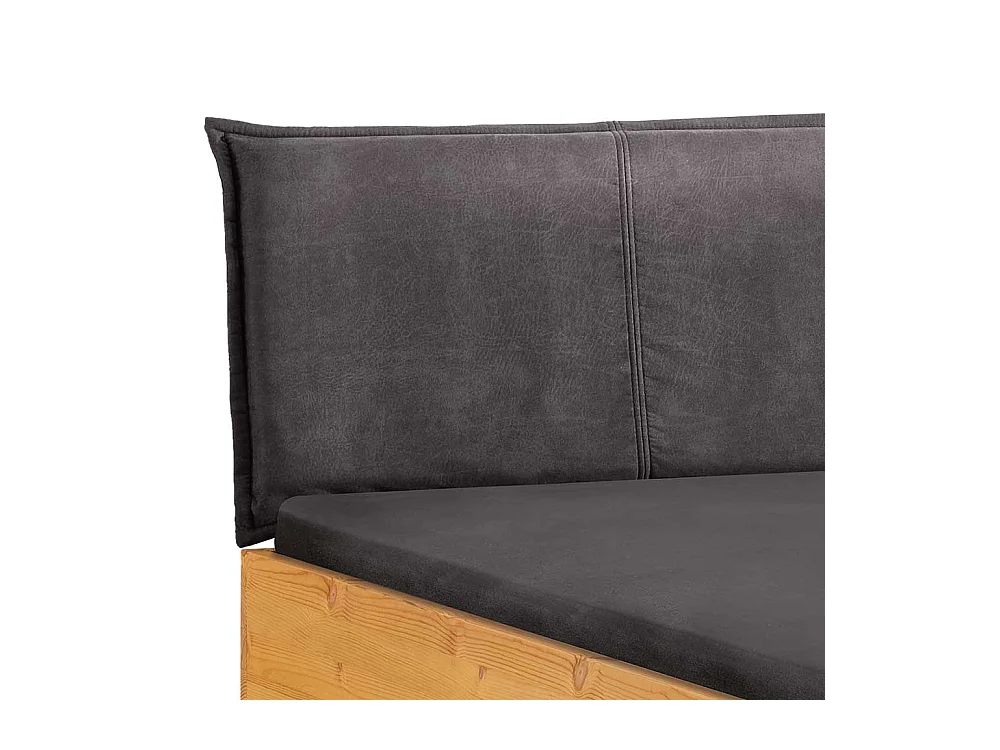 Doppel Bett Bett mit Kufen Kiefer Laugenfarben und Anthrazit