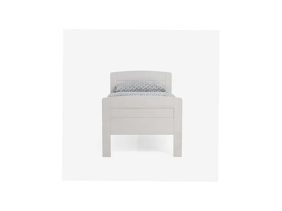 Singlebett in Weiß Buche Massivholz