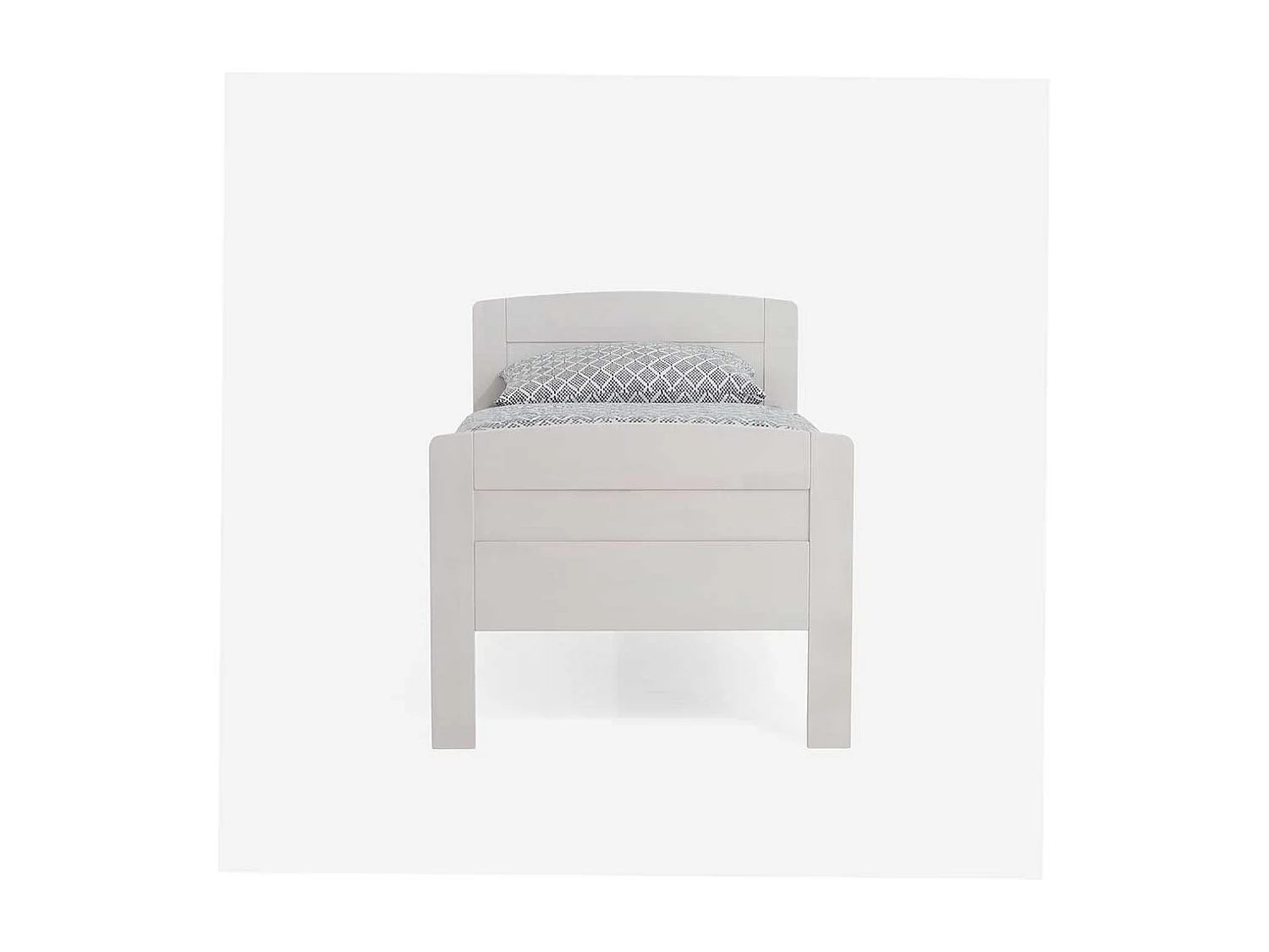 Singlebett in Weiß Buche Massivholz