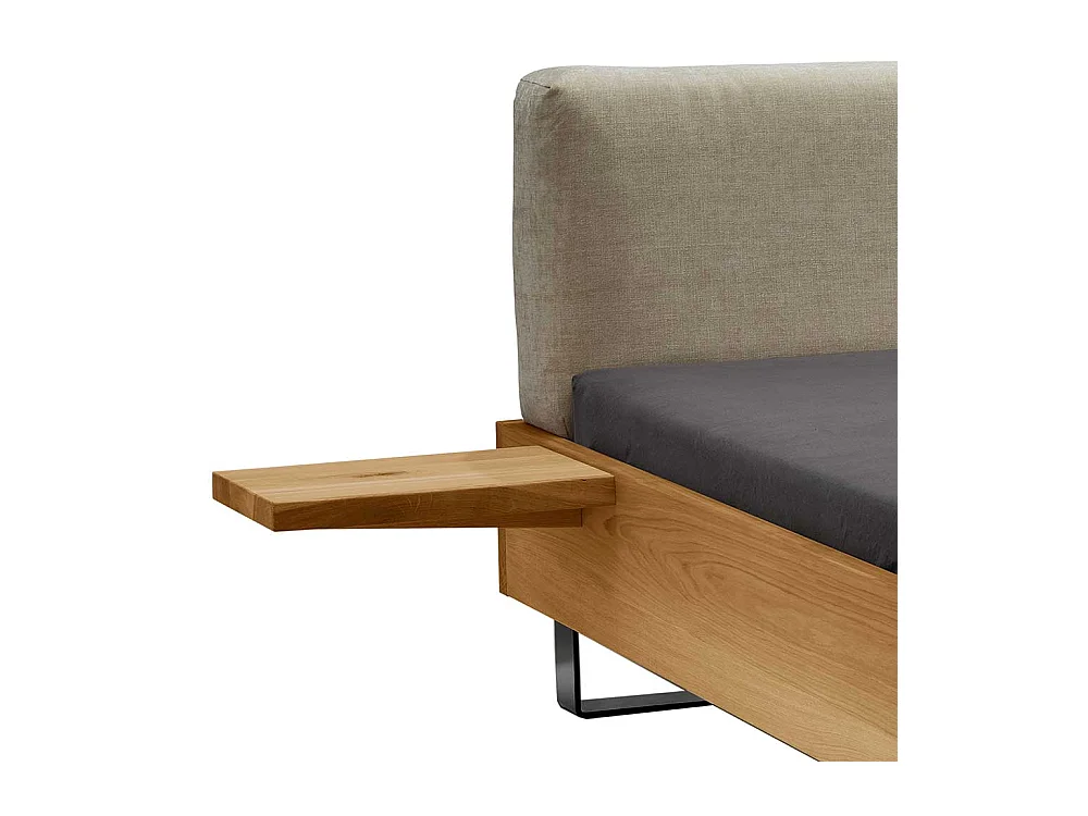 Massivholzbettgestell mit Polster im Loft Stil 45 cm Einstiegshöhe (dreiteilig)