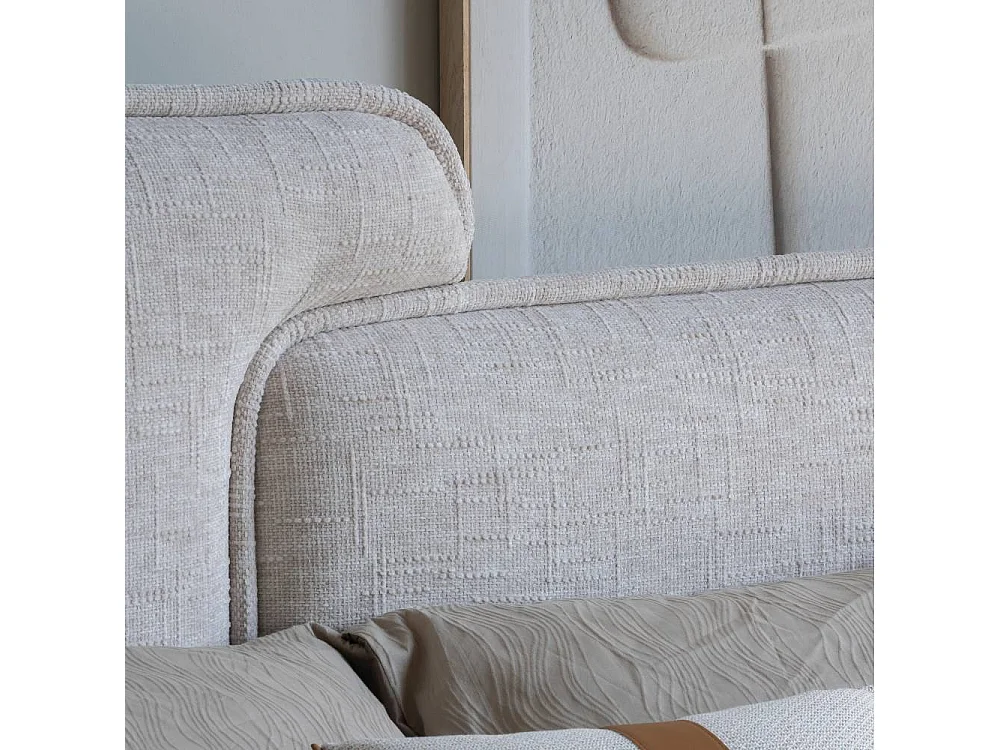 Stoffbett Doppelbett in modernem Design - Beige