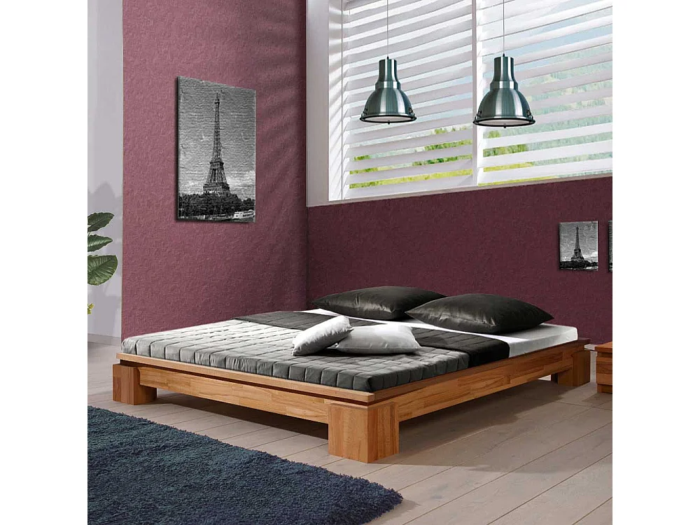 Massivholzbett aus Kernbuche ohne Kopfteil