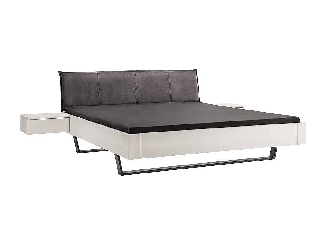 Bett Kufenbett aus Kiefer Massivholz und Metall