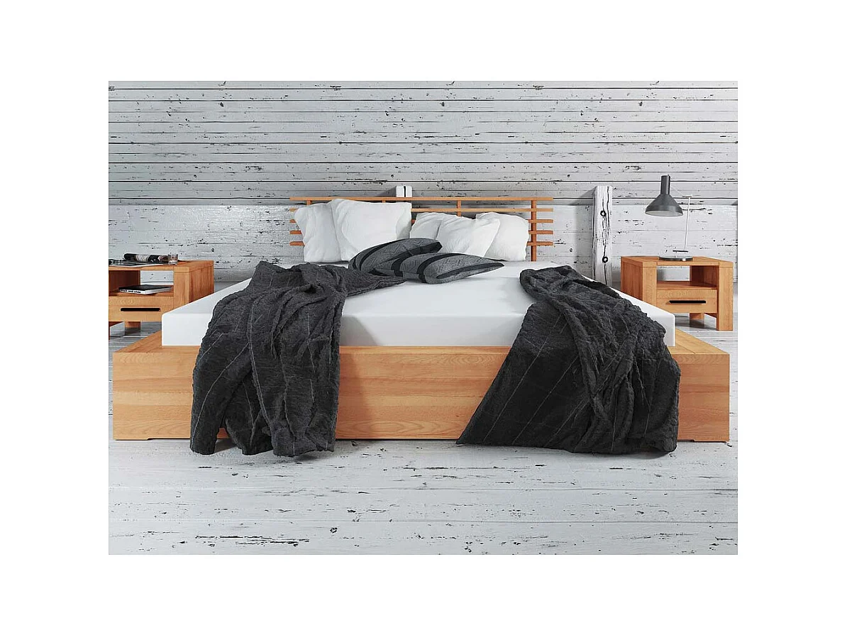 Futonbett aus Kernbuche massiv geölt modern
