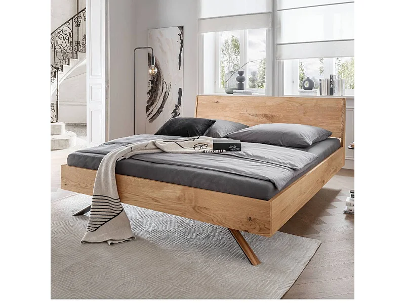 Massivholzbettgestell Echtholzbett geölt in Wildeichefarben