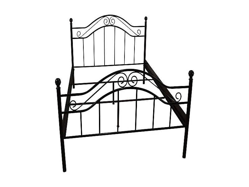 Vintage Bett in Schwarz Metall