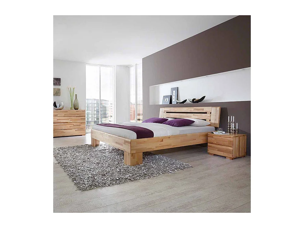 Kernbucheholz Bett massiv geölt