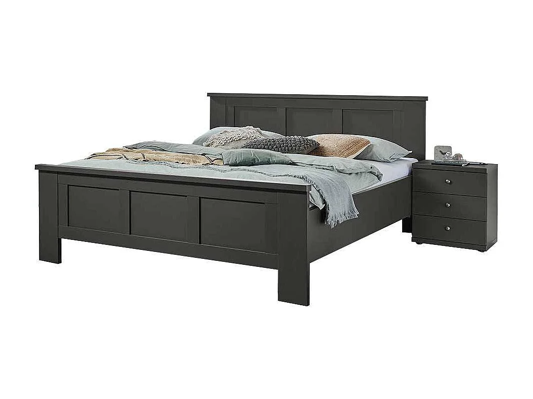 Doppelbett in Dunkelgrau Landhausstil