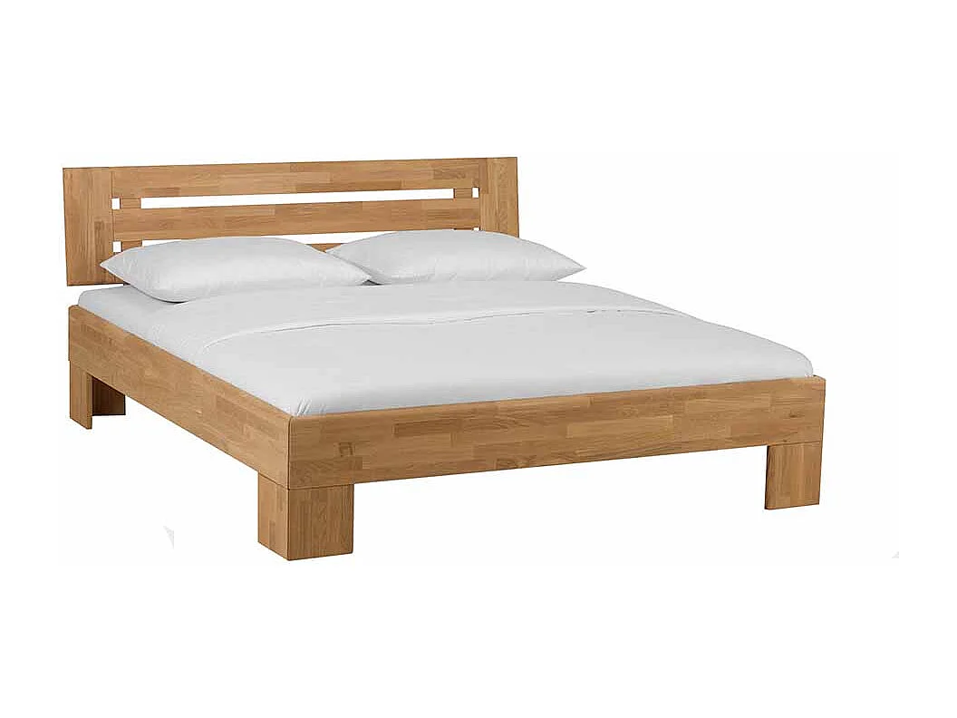 Bett aus Wildeiche Massivholz Honigfarben geölt