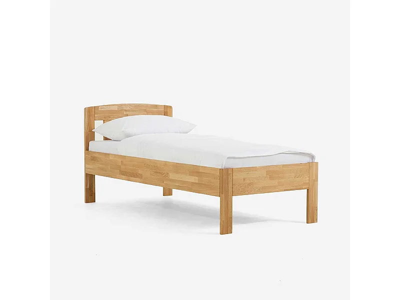 Singlebett aus Wildeiche Massivholz Honigfarben geölt