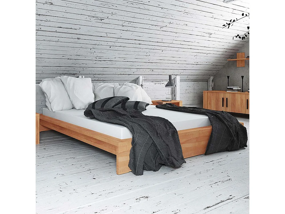 Massivholzbett aus Kernbuche geölt Ohne Kopfteil