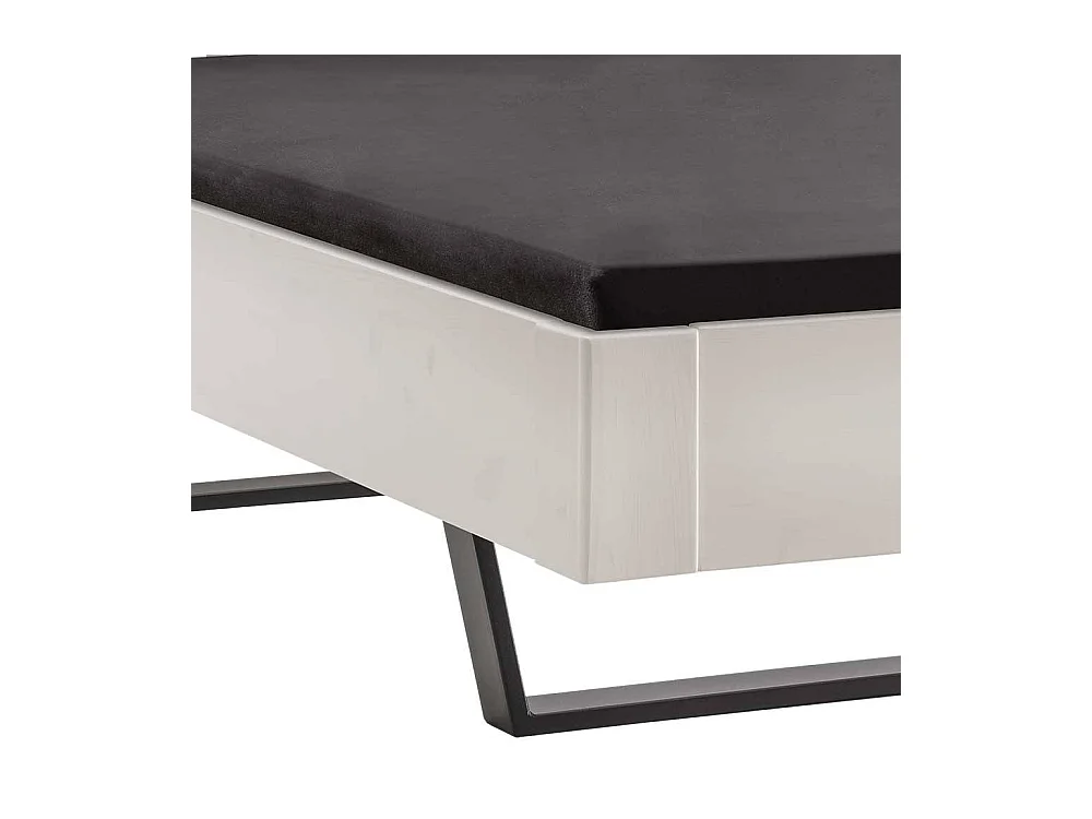 Holzbett Doppelbett modern in Weiß aus Kiefer Massivholz