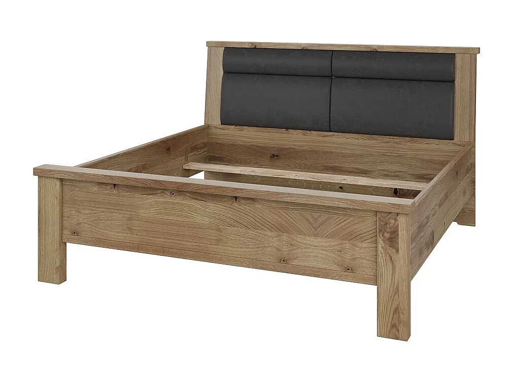 Doppelbett Bettrahmen in Asteichefarben mit teilmassiver Oberfläche