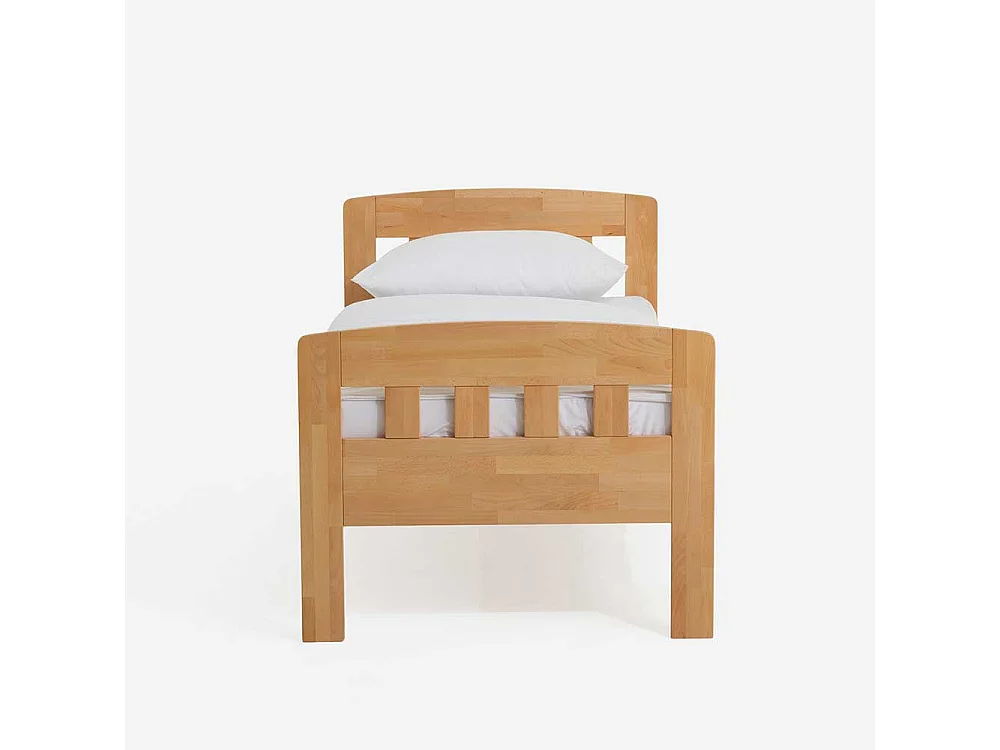 Einzelbett aus Buche Massivholz Komforthöhe