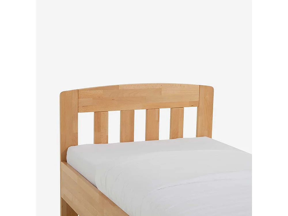 Einzelbett aus Buche Massivholz Komforthöhe