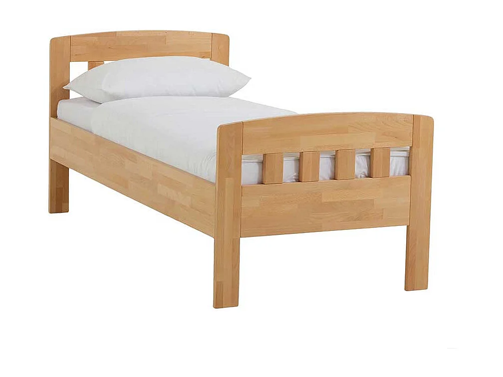 Einzelbett aus Buche Massivholz Komforthöhe