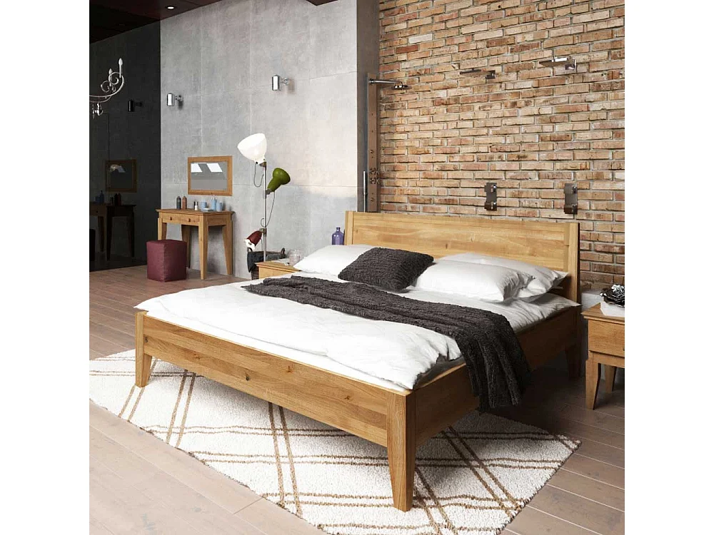 Holzbett massiv geölt Wildeiche