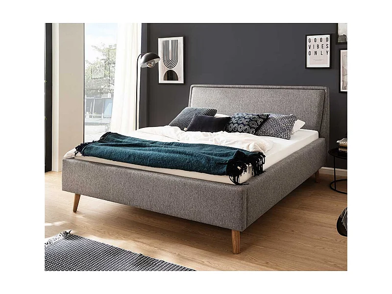 Gepolstertes Bett im Skandi Design 50 cm Einstiegshöhe