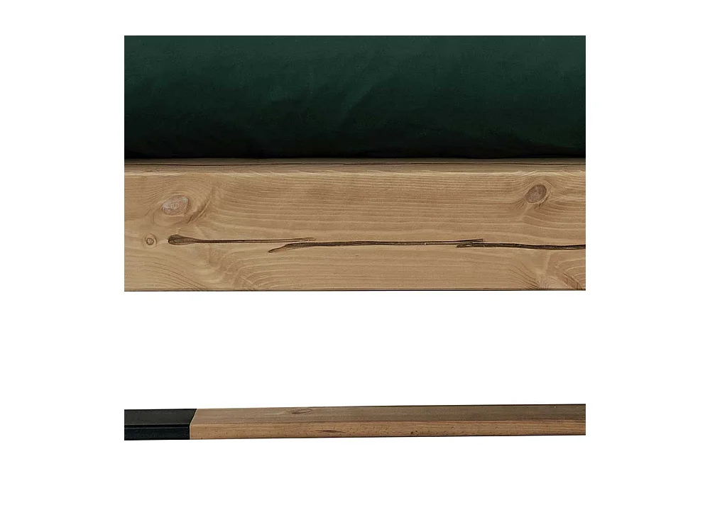 Factory Massivholz Bett aus Kiefer und Metall Bügelgestell