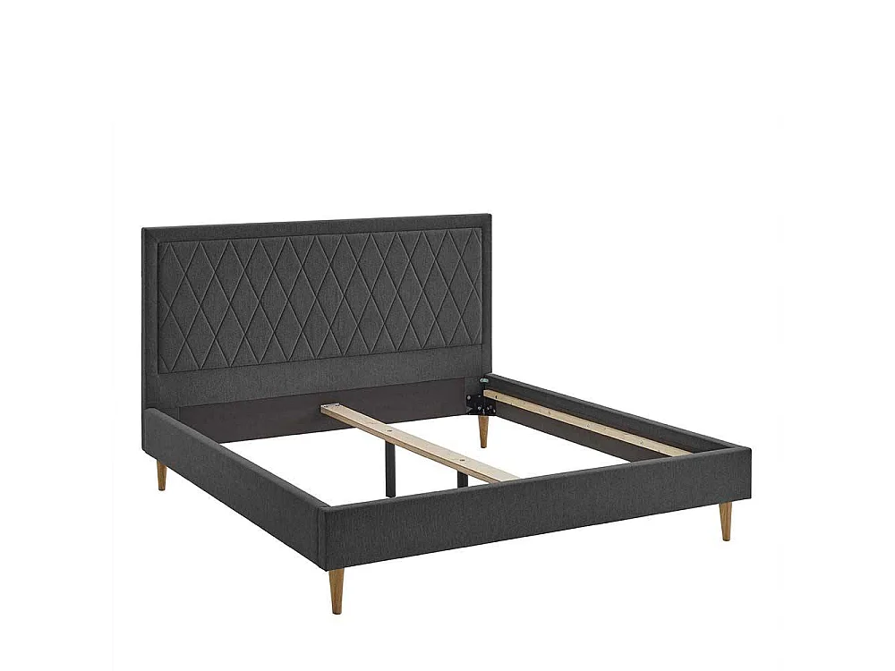 Singlebett Polster Anthrazit 38 cm Einstiegshöhe 123 cm hoch