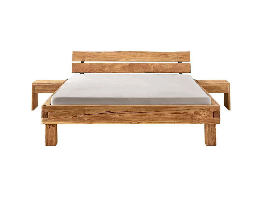 Naturholzbetten Betten aus Wildeiche Massivholz 45 cm Fußteil