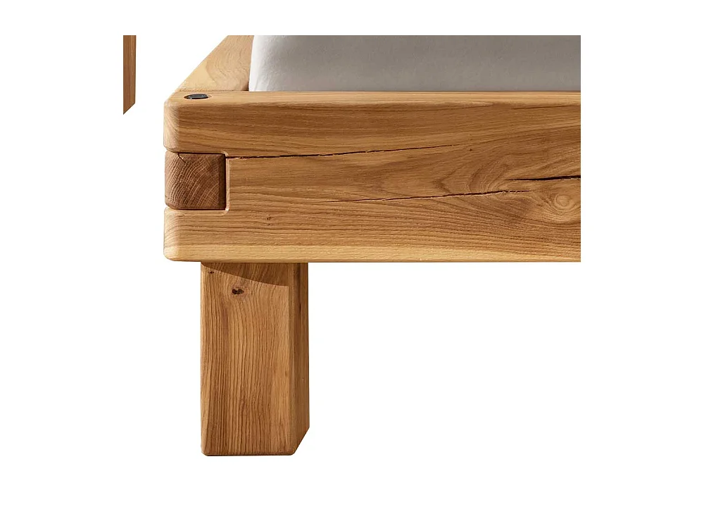 Naturholzbetten Betten aus Wildeiche Massivholz 45 cm Fußteil
