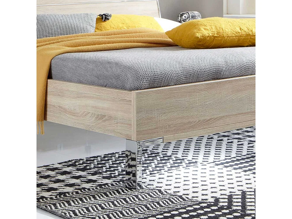 Bett in Eiche Sägerau modern