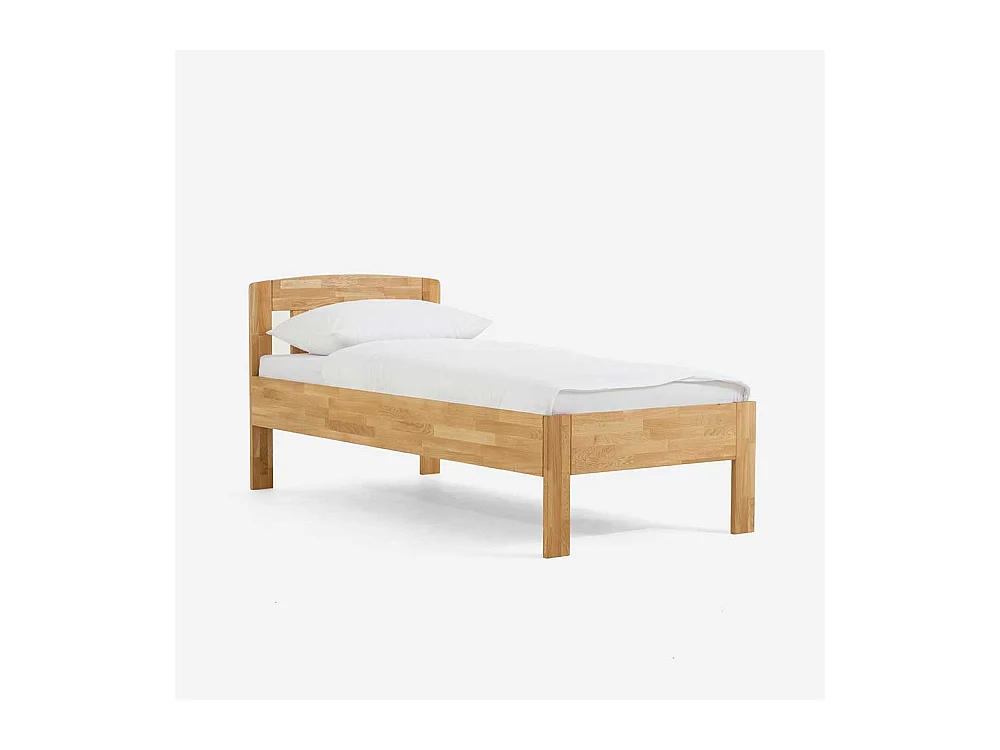 Singlebett aus Wildeiche Massivholz Honigfarben geölt