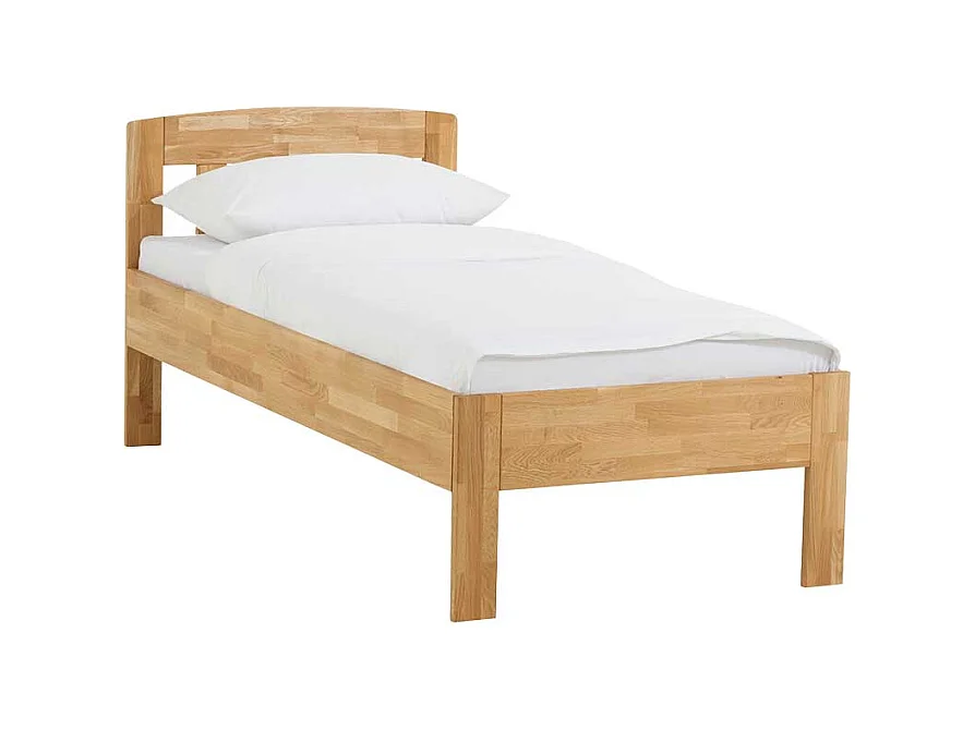 Singlebett aus Wildeiche Massivholz Honigfarben geölt