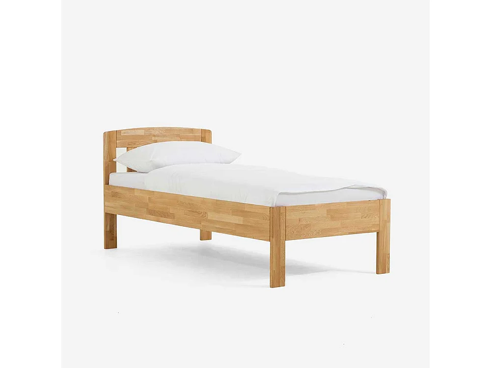 Singlebett aus Wildeiche Massivholz Honigfarben geölt