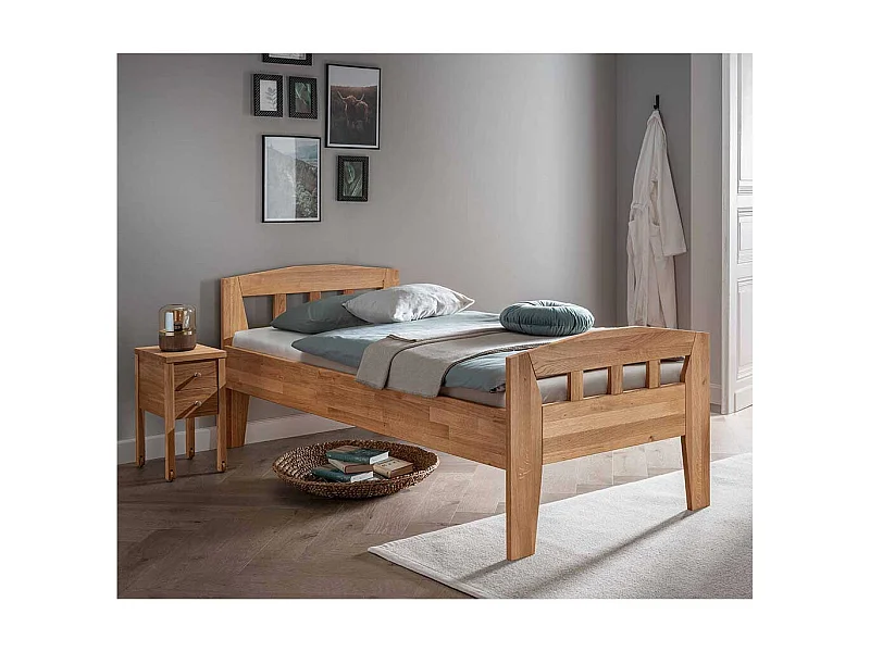 Einzelbett Holzbett geölt aus Massivholz
