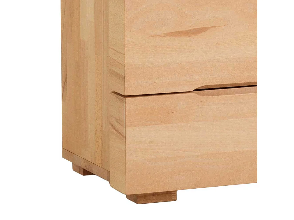 Ehebett aus Kernbuche Massivholz mit Nachtkommoden (dreiteilig)