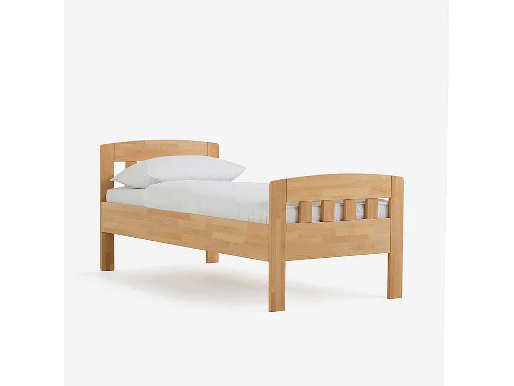 Einzelbett aus Buche Massivholz Komforthöhe
