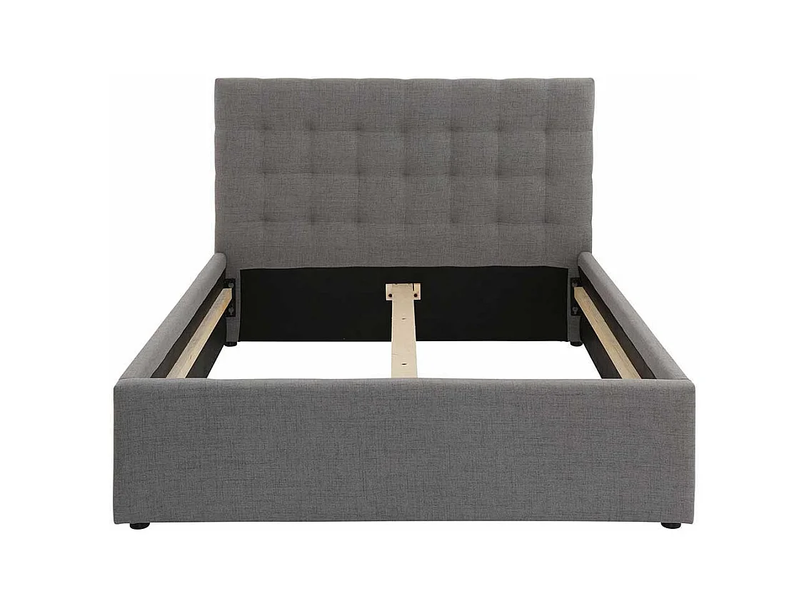 Polsterbett in Grau Webstoff modern