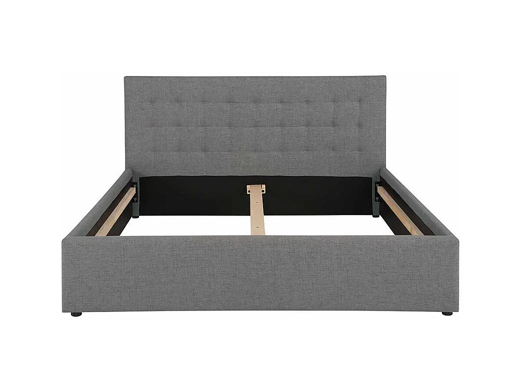Polsterbett in Grau Webstoff modern